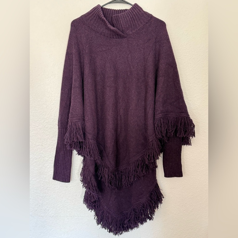 Rani Arabella made in Italy Cashmere Knit Sweater purple fringe - M